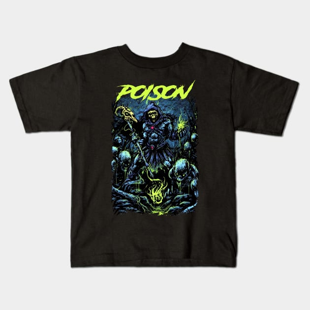 POISON BAND MERCHANDISE Kids T-Shirt by Rons Frogss
